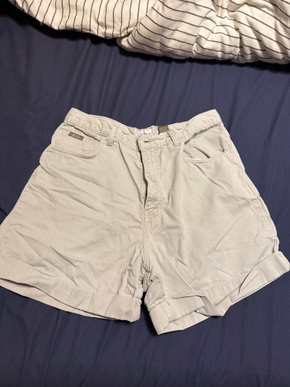 Womens Casual Khaki Shorts - Light Beige